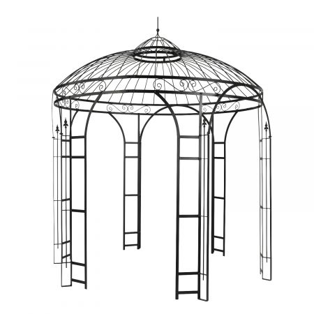 Pavillon Ø 250 cm H: 315 cm roh/Rost Vollmaterial H: 315 D: 250 Rundeisen 10/8 mm Band30/5 Made in EU