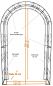 Preview: Rosenbogen GUSTAV Rund Feuerverzinkt Metall 12 mm Vollmaterial Breite 140cm Höhe 235cm Tiefe 40cm, 5-teilig