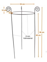 Staudenhalter BODO Rund 50 cm Metall Edelrost Höhe 116 cm, Ø 50 cm Vollmaterial 8 mm VE: 1/5