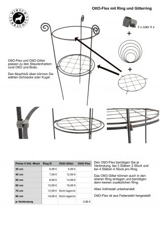 OttO-Staudenhalter Höhe 90 cm  Ø 100 cm Made in EU flexibel, stabil, erweiterbar, Form Rund, Metall Vollmaterial