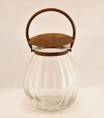 Glas Bonbon mit Henkel und Deckel