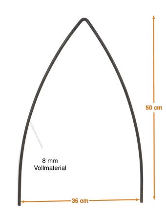 Beetgitter Spitzbogen freistehende Höhe 50 cm Breite 35 cm Dekoration für das Beet in Naturrost als Rankhilfen für Stauden