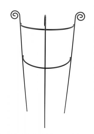 Staudenhalter HUGO halbrund Höhe 116 cm, Breite 45 cm  schwarz Tiefe 22 cm  Rundeisen 8/10 mm Pulverbeschichtet/Pulververzinkt