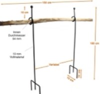 Staudenanker SET GERD mit Knoten Höhe 100 cm,  feuerverzinkt mit 3-fachem Fuss, 1 x Knoten Ø Innen 54 mm Vollmaterial 10 mm