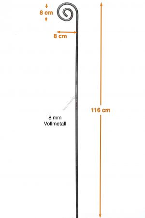 6 x Rankstab aus Metall Höhe 116 cm Pflanzstab Staudenhalter Pflanzstütze Rankhilfe in Edelrost