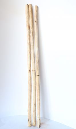 Kastanien Holzstange 150 cm Lang Ø 3/5 cm geschält unbehandelt,  EU-Holz, 3 Stück