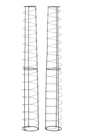 Spirale Ranksäule Höhe 170 cm  Ø unten 21,6cm Ø oben 16 cm 2 Stück/SET mit 3 x Holzstangen 160 cm  Form konisch