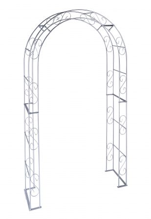 Rosenbogen GUSTAV Rund Feuerverzinkt Metall 12 mm Vollmaterial Breite 160cm Höhe 235cm Tiefe 40cm, 5-teilig