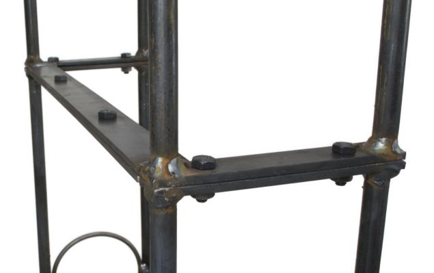 Rosenbogen GUSTAV Rund aus Metall 12 mm Vollmaterial roh Breite 180cm Höhe 235cm Tiefe 40cm, 7-teilig