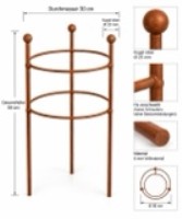 Preview: Beet-Staudenhalter FIX Ø 30 cm Höhe 50 cm Doppelring Durchmesser 30 cm 2-facher Ring Vollmaterial 6 mm