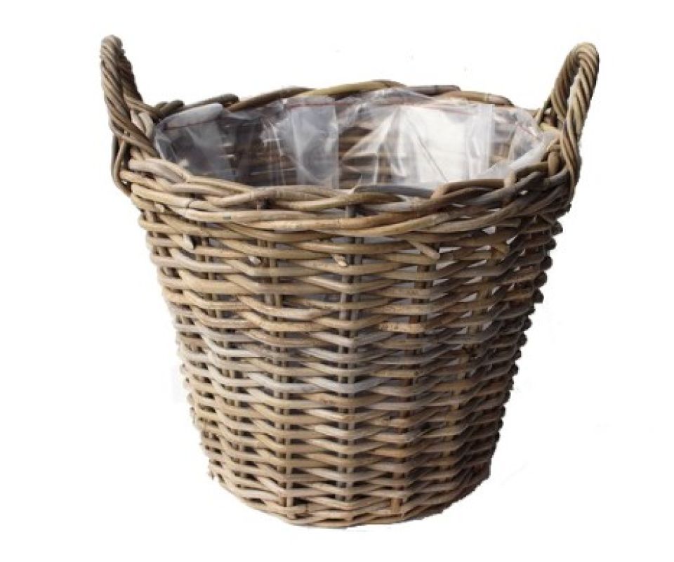 Rattankorb D30 H25cm klein mit Griffen