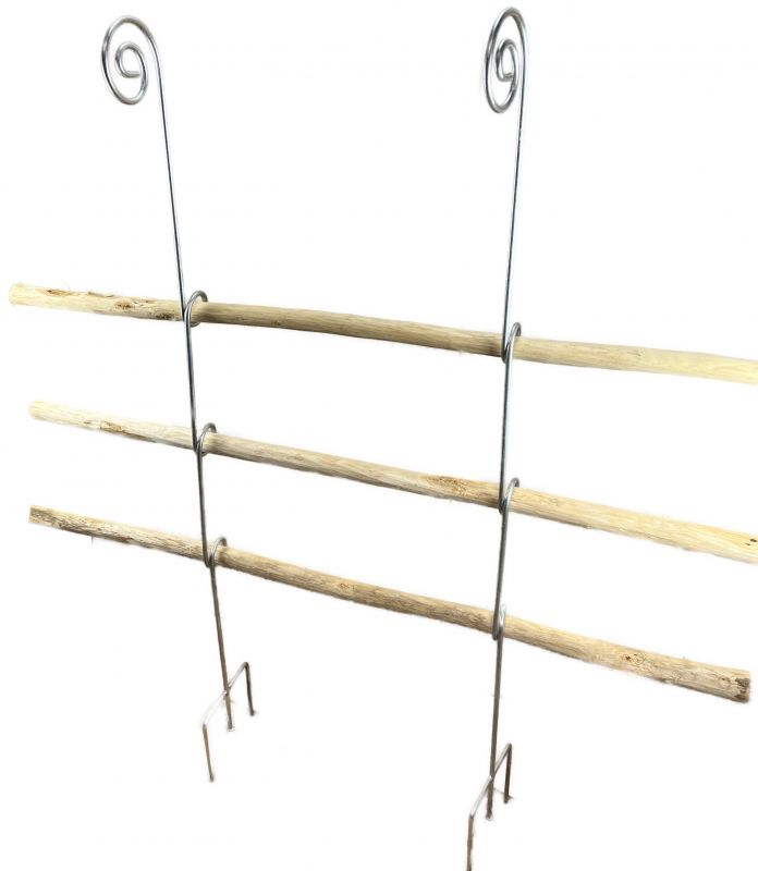 Bischofstab mit Knoten mit Holz im SET feuerverzinkt 5-tlg. Holzstangen 150 cm, Knotenstab 170 cm