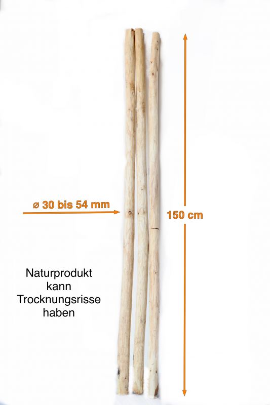 Bischofstab mit Knoten mit Holz im SET feuerverzinkt 5-tlg. Holzstangen 150 cm, Knotenstab 170 cm