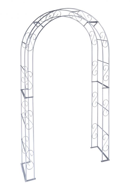 Rosenbogen GUSTAV Rund Feuerverzinkt Metall 12 mm Vollmaterial Breite 140cm Höhe 235cm Tiefe 40cm, 5-teilig