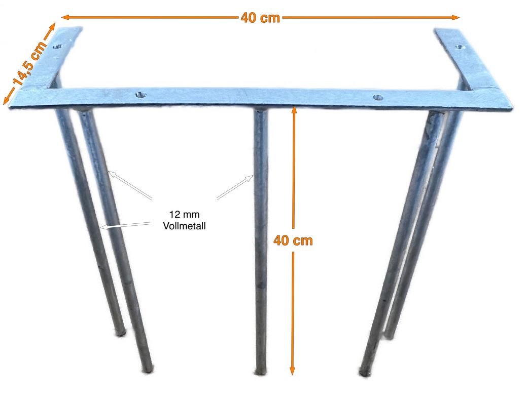 Rosenbogen DÜBEL aus Metall 12 mm Vollmaterial feuerverzinkt Breite 40 cm Höhe 40 cm Tiefe 12,5 cm, 1-SET  (2 Stück)