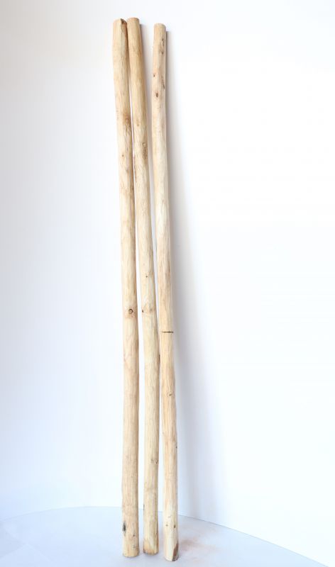 Kastanien Holzstange 150 cm Lang Ø 3/5 cm geschält unbehandelt,  EU-Holz, 3 Stück