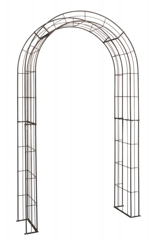 Rosenbogen RUDI Rund aus Metall 12 mm Vollmaterial roh Breite 140cm Höhe 235cm Tiefe 40cm, 5-teilig