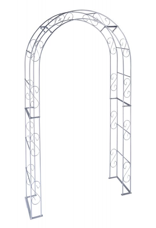 Rosenbogen GUSTAV Rund Feuerverzinkt Metall 12 mm Vollmaterial Breite 160cm Höhe 235cm Tiefe 40cm, 5-teilig