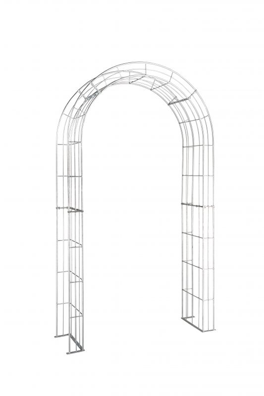 Rosenbogen RUDI Rund aus Metall 12 mm Vollmaterial feuerverzinkt Breite 160cm Höhe 235cm Tiefe 40cm, 5-teilig