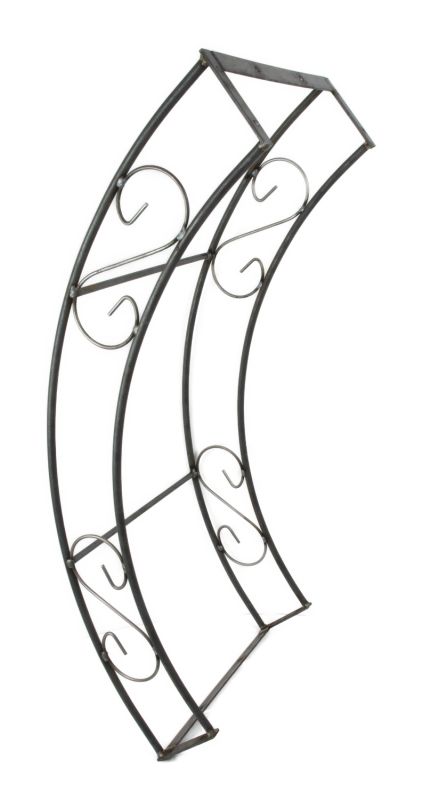 Rosenbogen GUSTAV Rund aus Metall 12 mm Vollmaterial roh Breite 180cm Höhe 235cm Tiefe 40cm, 7-teilig