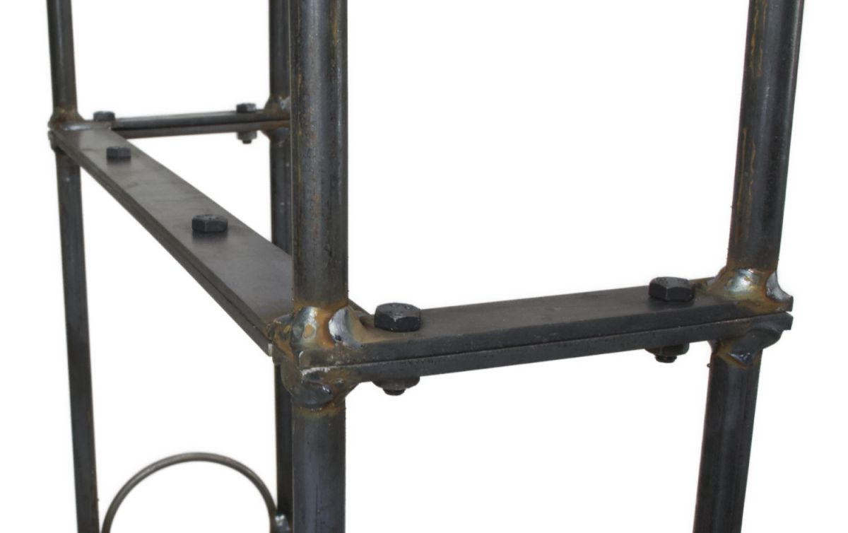 Rosenbogen GUSTAV Rund aus Metall 12 mm Vollmaterial roh Breite 180cm Höhe 235cm Tiefe 40cm, 7-teilig